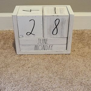 Rae Dunn White Wooden Calendar